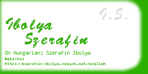 ibolya szerafin business card